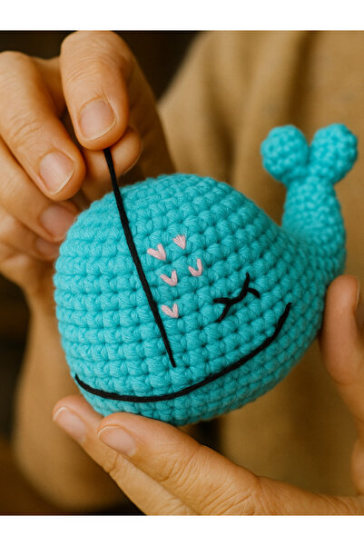 Pufino Balina Amigurumi Tığ Kiti, Amigurumi Örgü Seti, Tığ Işi Amigurumi Örgü Oyuncak Seti