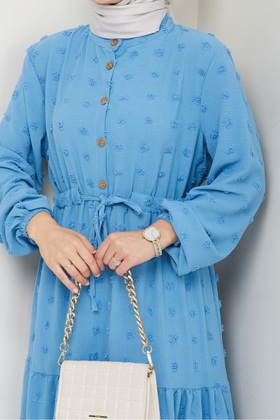 Bestenur Φόρεμα Ayrobin με πολυστρωματικό πομπόν 1550 - Baby Blue