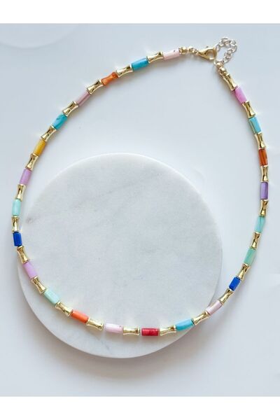 CHARMLUCKY Colorful Pipe Necklace