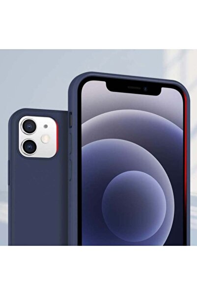 PUFO Compatible protective case for iPhone 12 with velvet interior, silicone, blue