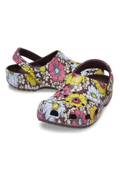 Crocs classic retro floral clog - dark cherry/multi