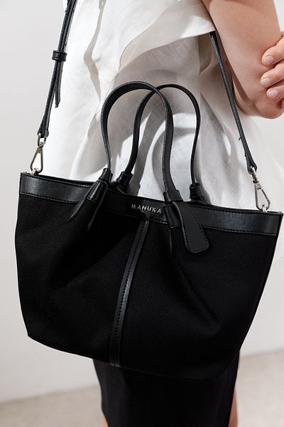 Manuka MINI GEANTĂ DETALIE CUSUT PENTRU PENTRU NEGRU