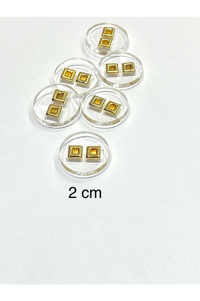 karantuhafiye Transparent Italian Button/Design Button with Gold Detail /2904/ 2 cm