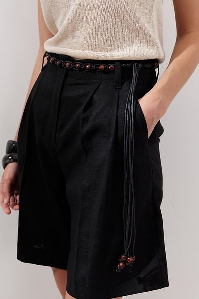 Manuka Beaded Braided Belt Brown