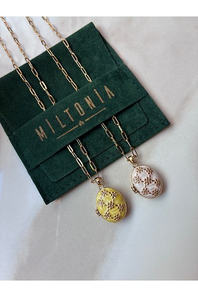 Miltonia Steel Necklace with Floral Enamel Cover