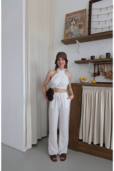 ZF BUTİK Комплект блузи та брюк на зав'язках