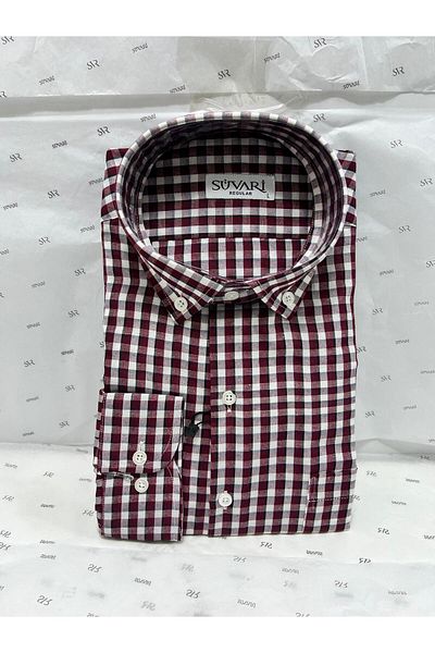 SÜVARİ Comfortable Fit Pocket Long Sleeve Plaid Shirt