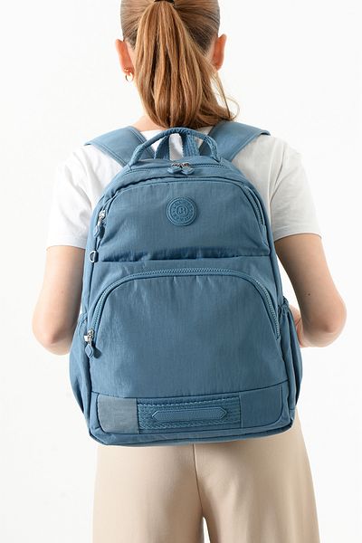 Just Polo Unisex Waterproof Imported Crinkle Fabric School Business and Travel Backpack with Laptop Compartment