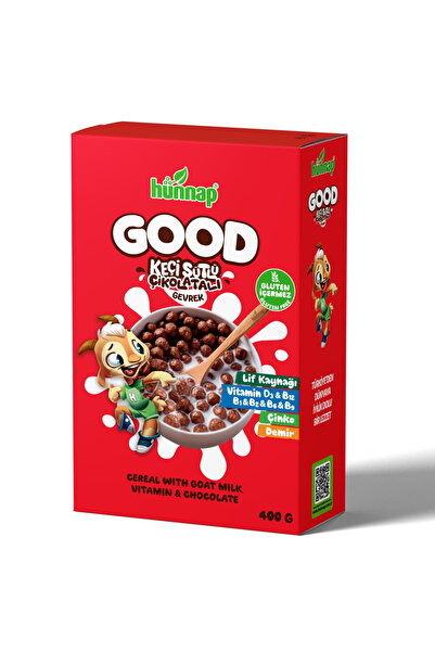 Hünnap Good Keçi Sütlü Vitaminli Çikolatalı Gevrek 400 GR