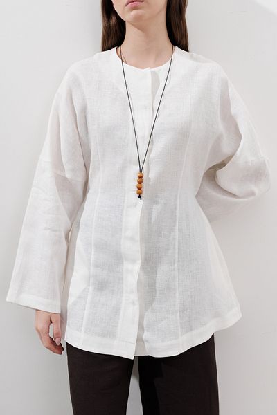 Manuka Linen Sitting Jacket Ecru