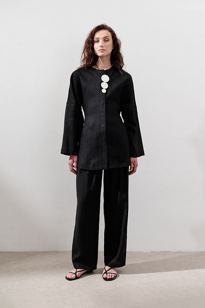 Manuka Linen Sitting Jacket Black