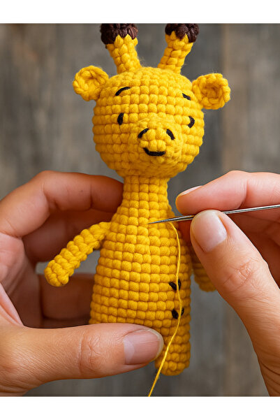 Pufino Zurafa Amigurumi Tığ Kiti, Amigurumi Örgü Seti, Tığ Işi Amigurumi Örgü Oyuncak Seti