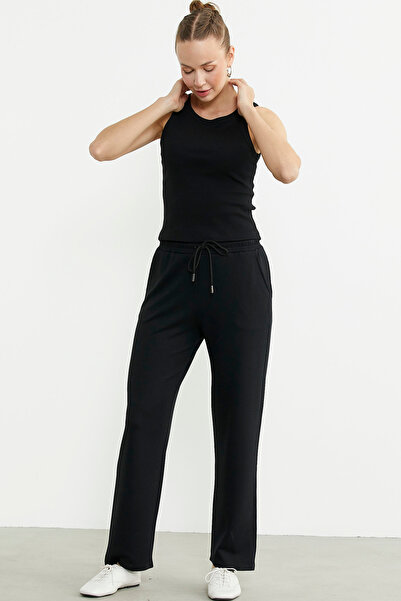 Sementa Ribbed Basic Sleeveless T-Shirt - Black