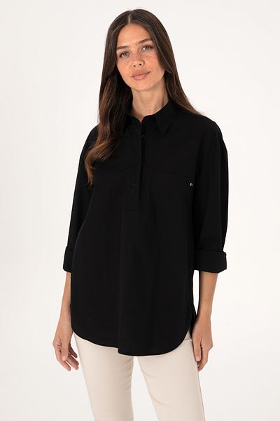 U.S. Polo Assn. Women's Black Long Sleeve Shirt 50307666-Vr046