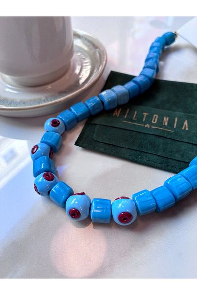 Miltonia Blue Basement Bead Necklace