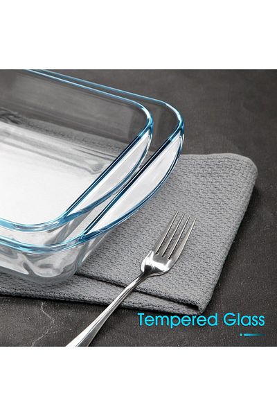 Bisbell 3-Piece Glass Baking Dish Set for Oven – Casserole, Lasagna, Brownies, Roasting – Oven, Microwave