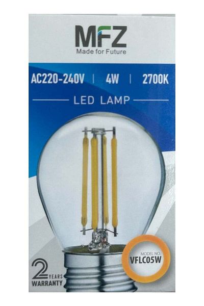 MFZ LED Lamp 4W | 2700K Warm White | 400 Lumens | AC 220-240V | 50/60Hz | 100 lm/W Energy Efficient