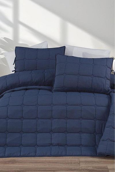 Çeyiz Diyarı Cratos Comfort Double Bedspread Navy Blue