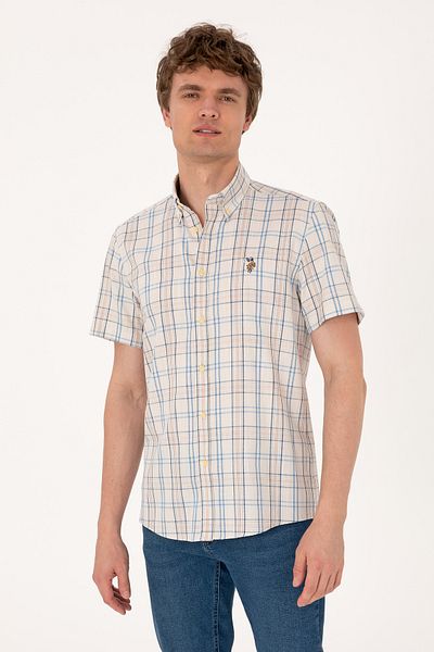 U.S. Polo Assn. Men's Indigo Short Sleeve Shirt 50299616-Vr028