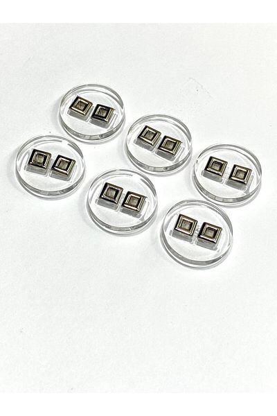 karantuhafiye Transparent Italian Button/Design Button Silver Detailed /2905/ 2 cm