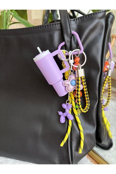 Z&M COLLECTION BAG SHOPPİNG Çanta Yanına Ayıcıklı/ Kedili/ Dudak Balm Koymalık Stanley/ Çikolatalı/ Terlikli Charm