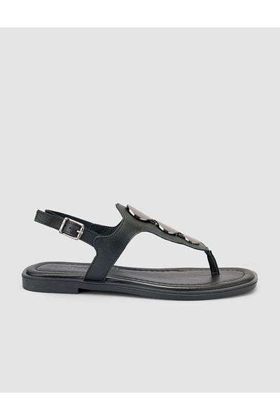 Cabani 100% Genuine Leather Black Women's Sandals