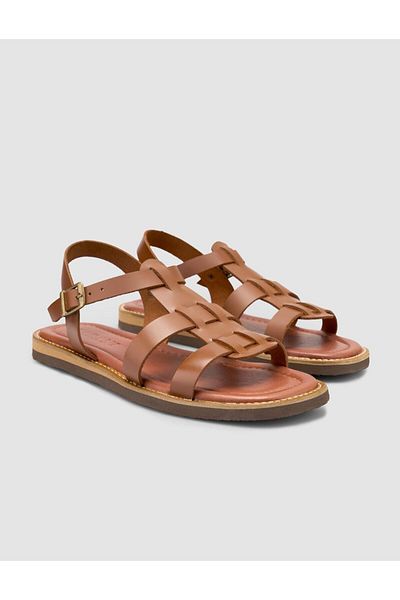 Cabani 100% Genuine Leather Tan Women's Sandals