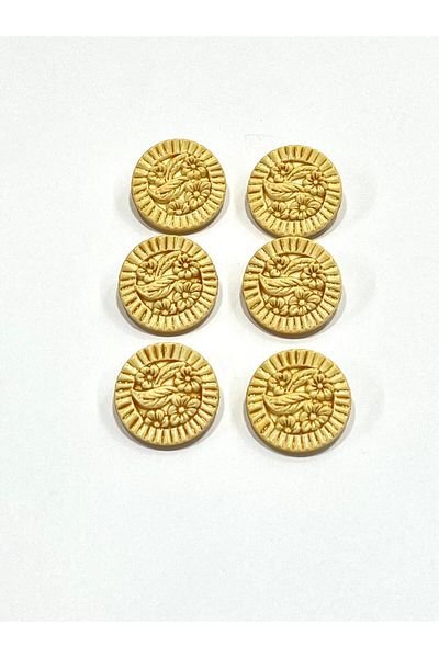 karantuhafiye Vintage Style Italian Button / Set of 6 / 2913 / 2.5 cm