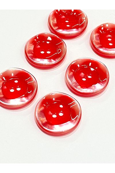 karantuhafiye Mother of Pearl Button / Italian Mother of Pearl Button /2911/ Red / 3.4 cm
