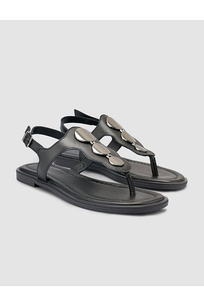 Cabani 100% Genuine Leather Black Women's Sandals