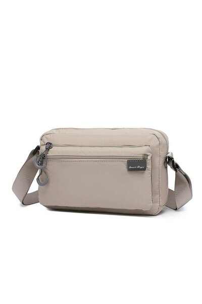 SMART BAGS Geantă de damă ultra ușoară bej cu curea încrucișată SMK UL-3148