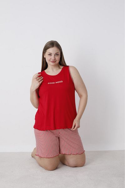 Mihra Women's Sleeveless Shorts Summer Pajamas Set Plus Size & Oversized