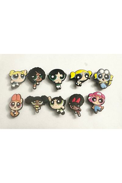 marimari 10 Pcs Crocssüs Puff Girls Trio Set Is Like the Visual Imported Product