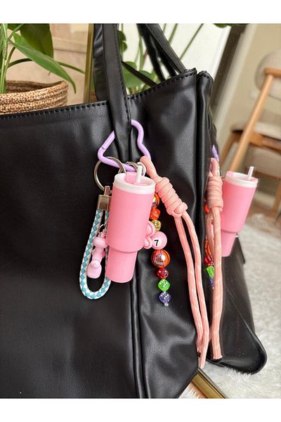 Z&M COLLECTION BAG SHOPPİNG Bag with Teddy Bear/ Cat/ Lip Balm Stanley/ Chocolate/ Slippers Charm