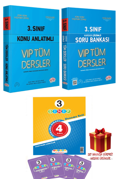 Editör Yayınevi 3. Sınıf VIP Tüm Dersler Konu Anlatımlı+Karekod Çözümlü Soru ...