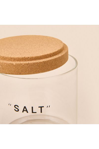 AROW Linda 2-Piece Glass Spice Jar with Cork Lid - Transparent / Light Brown