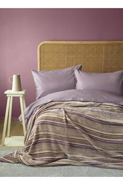 Apricitas HOME طقم غطاء سرير مزدوج LIZBON LILA - غطاء سرير