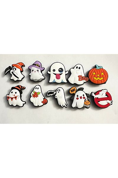 marimari 10Pcs Crocssüs Slipper Ornament Is Like Cute Ghosts Imported Products