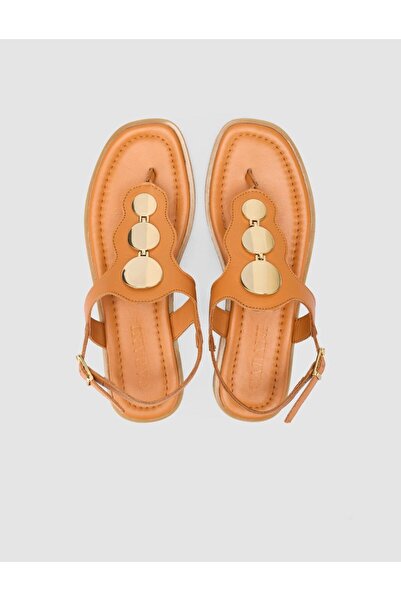 Cabani 100% Genuine Leather Tan Women's Sandals