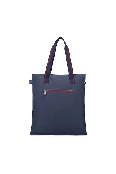 SMART BAGS Голяма чанта за рамо от набръчкан плат BC 3076 - тъмносиня