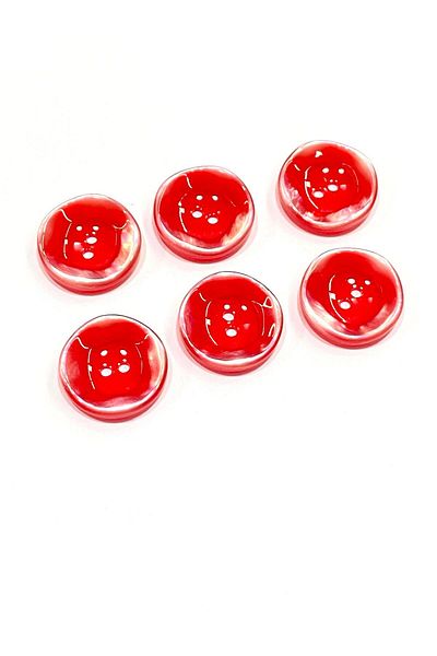 karantuhafiye Mother of Pearl Button / Italian Mother of Pearl Button /2911/ Red / 2.3 cm