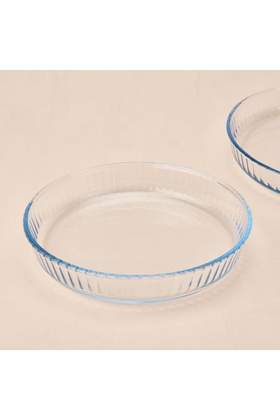 Masterchef Twin 2-Piece Round Glass Oven Dish - Transparent