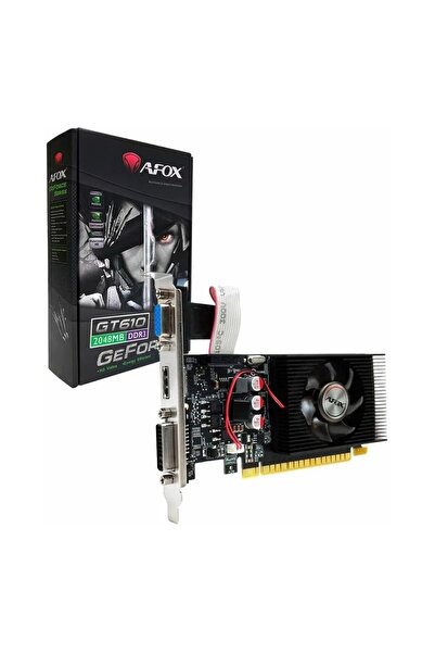 Afox GeForce GT 610 2GB DDR3 64Bit DVI/VGA/HDMI Ekran Kartı