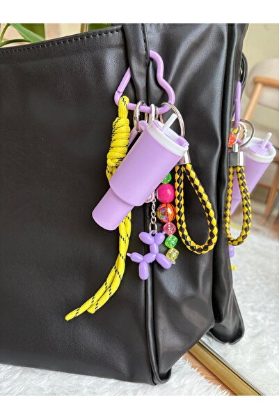 Z&M COLLECTION BAG SHOPPİNG Çanta Yanına Ayıcıklı/ Kedili/ Dudak Balm Koymalık Stanley/ Çikolatalı/ Terlikli Charm