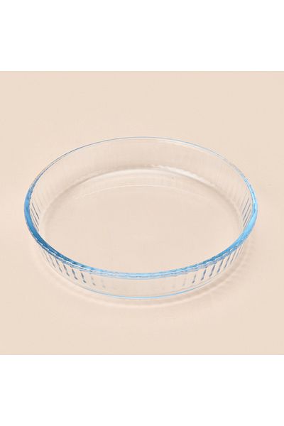 Masterchef Twin Round Honeycomb Glass Oven Dish - Transparent - 25 cm