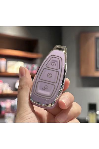 emii auto spare parts For Focus 3 4 St Mondeo Mk3 Mk4 Fiesta Fusion Kuga Ecosport Key Case Cover Keyless Go Lila