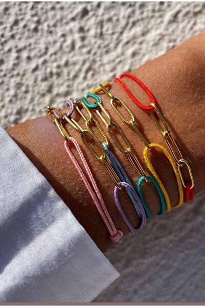 Mojo Jewellery Kırmızı İp Bileklik – Ataç Zincir Detaylı, Şans ve Stil Simges...