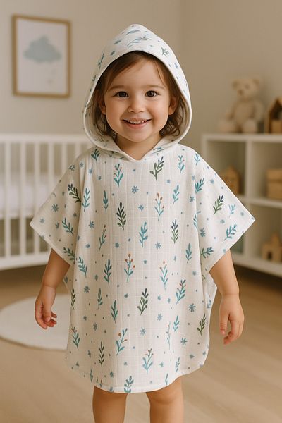 Baby Cais Collection معطف الشاطئ للأطفال من الموسلين العضوي