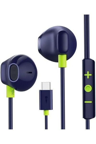 oraimo Halo Airy USB C Earphones Semi-in Ear Wired Headphones with Mic & Volume Control, Type C Wire