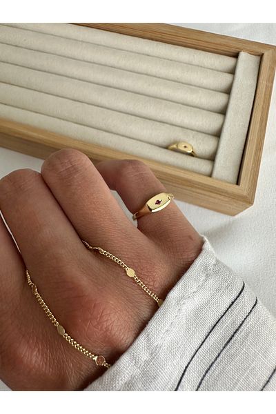 ringbox Fuchsia Tiny Stone Little Finger Ring